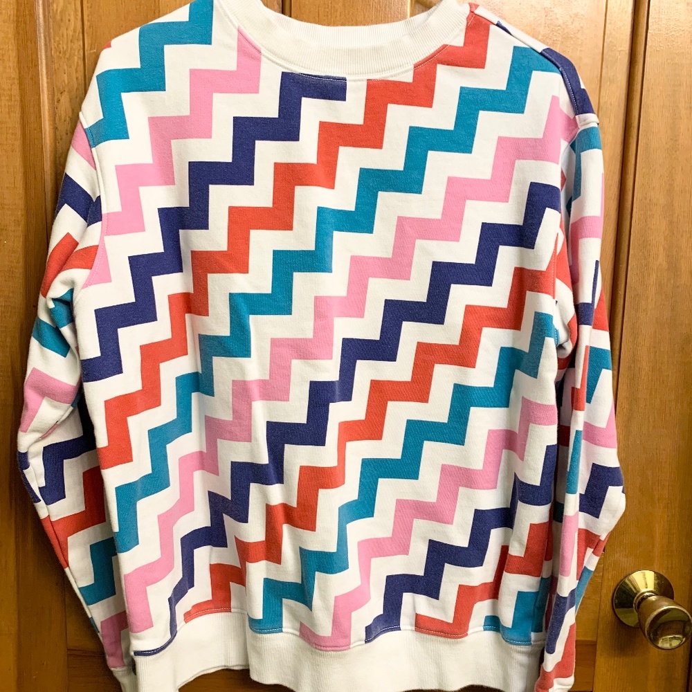 Converse multicolor zigzag 80s style sweatshirt, size M